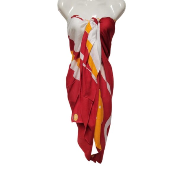 Womens Sarong Cotton Wrap, Handpainted Batik Wrapskirt Beach Pareo Beachwear-NEW - Picture 5 of 6